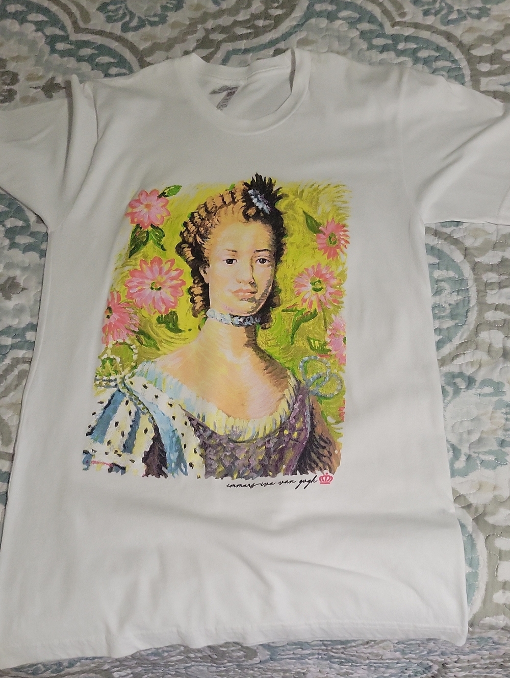 American Apparel White Crewneck Tee with Tag Detail